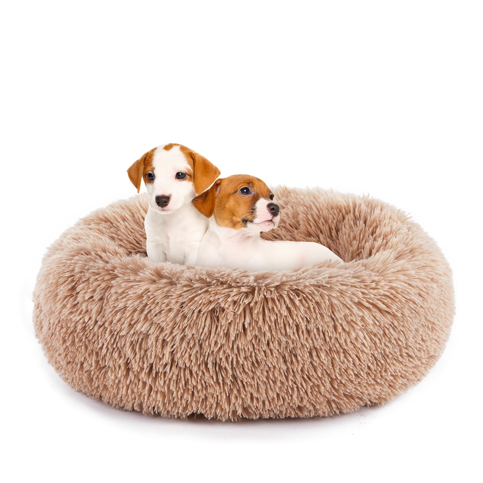 COMFYPAWS 24 Inch Plush Pet Nest Orthopedic Brown
