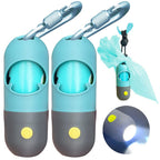 LED Light Dog Waste Bag Dispenser with Clip - 2 Pack