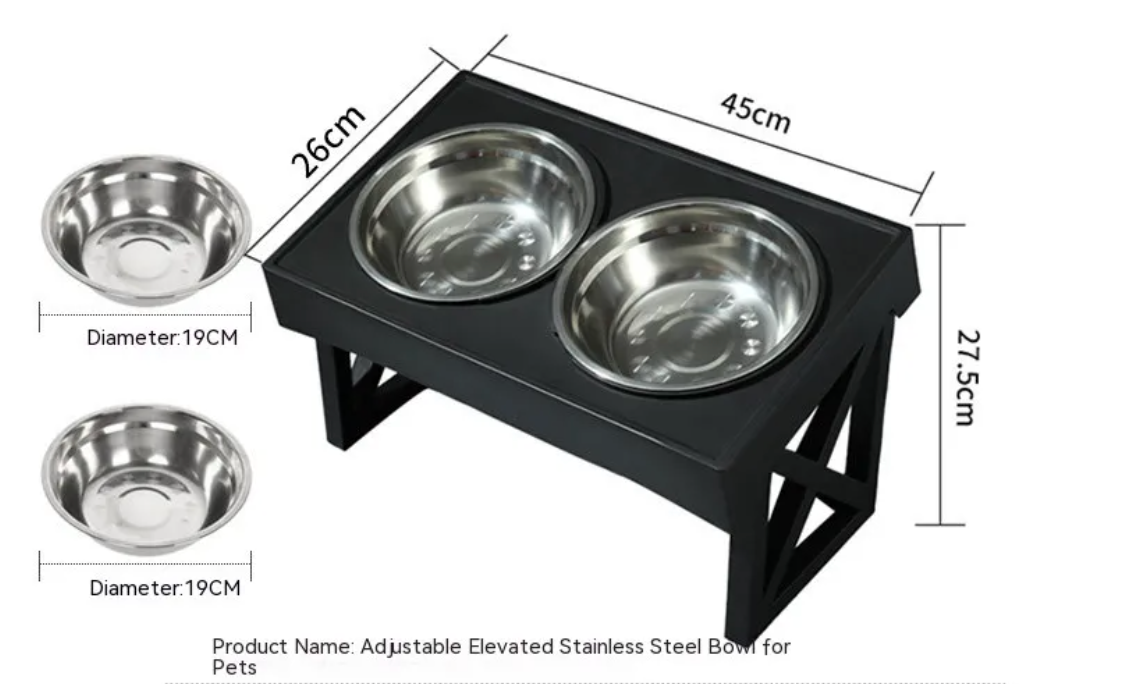 Adjustable Height Slow-Feeder for Dogs