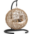 YITAHOME Deluxe Cat Swing Bed with Cushion, Rattan Wicker Style, Indoor/Outdoor