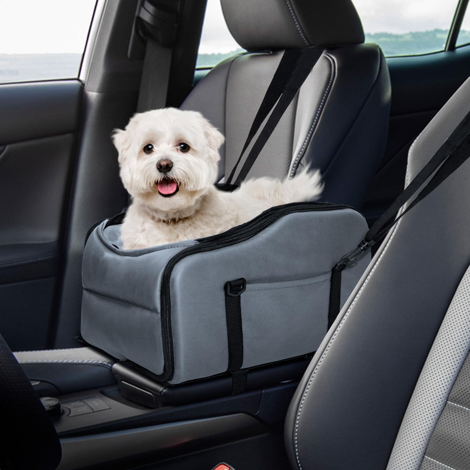 Console Doggie Booster Seat with Safety Features