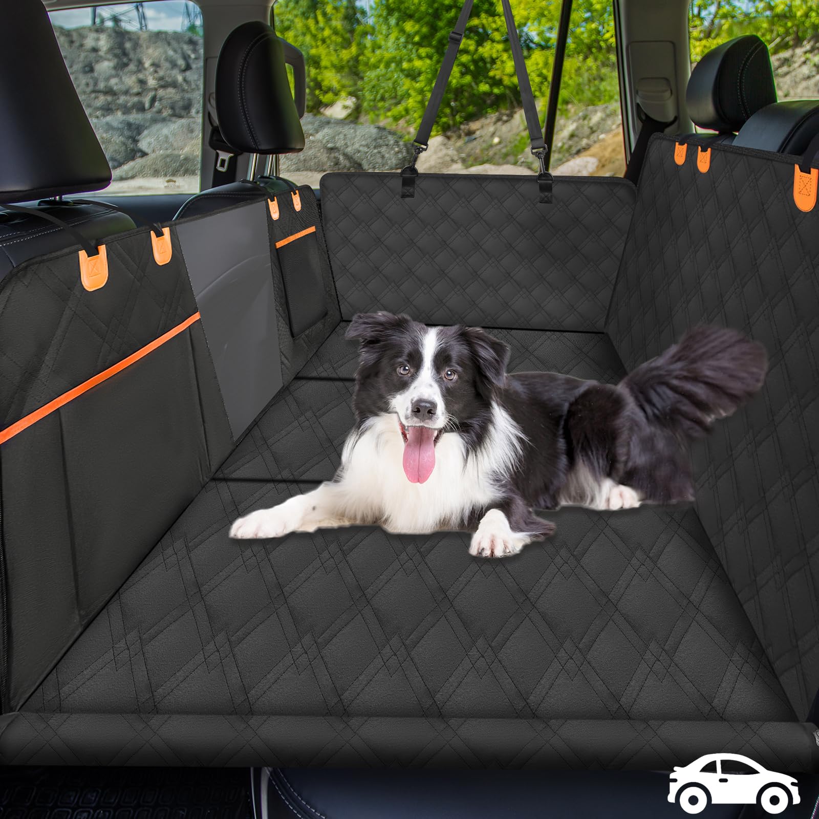 Deluxe Canine Car Seat Extender - Waterproof Hammock with Mesh, 400lbs Capacity
