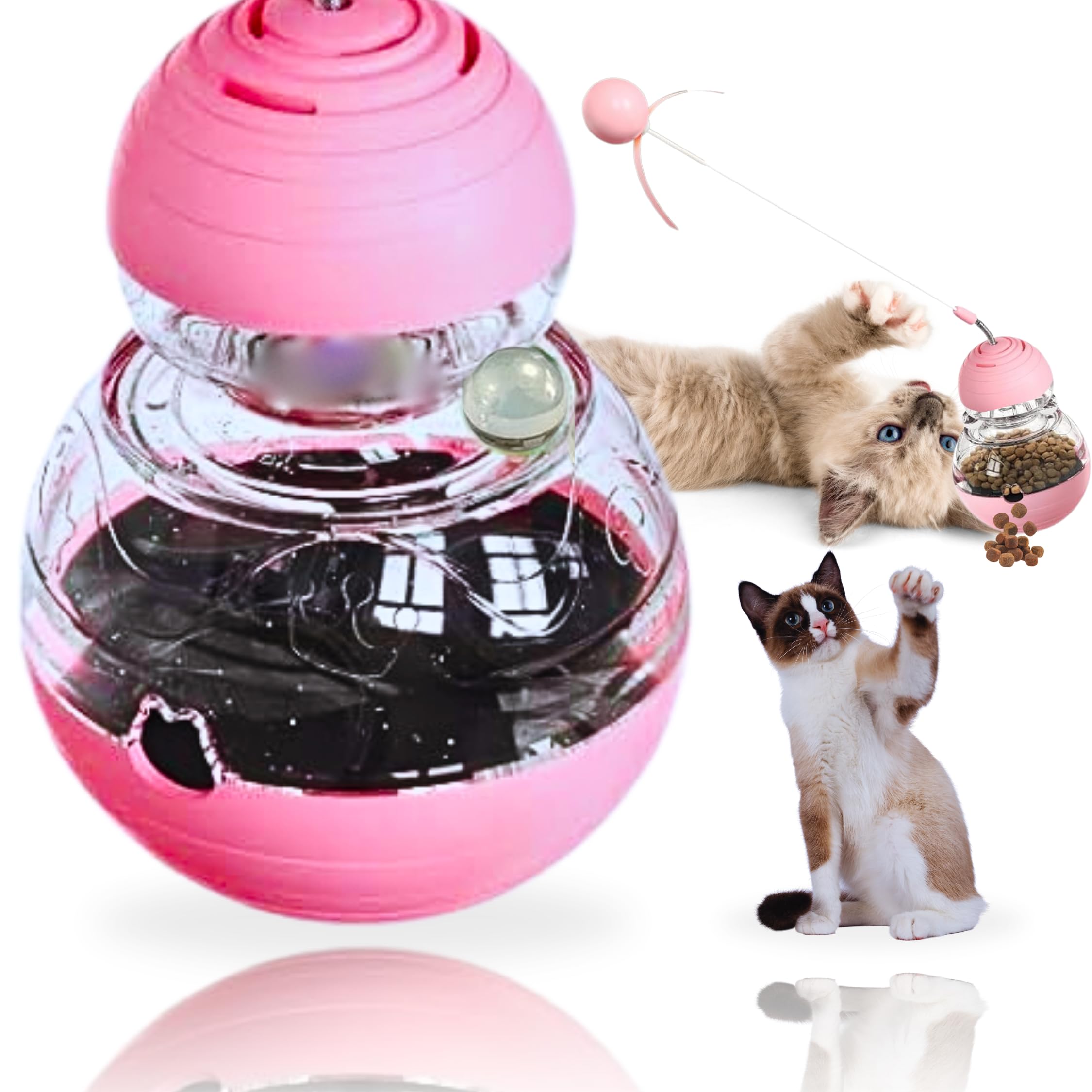 BEGA PET Interactive Cat Puzzle Toy - Tumbler & Wand Teaser