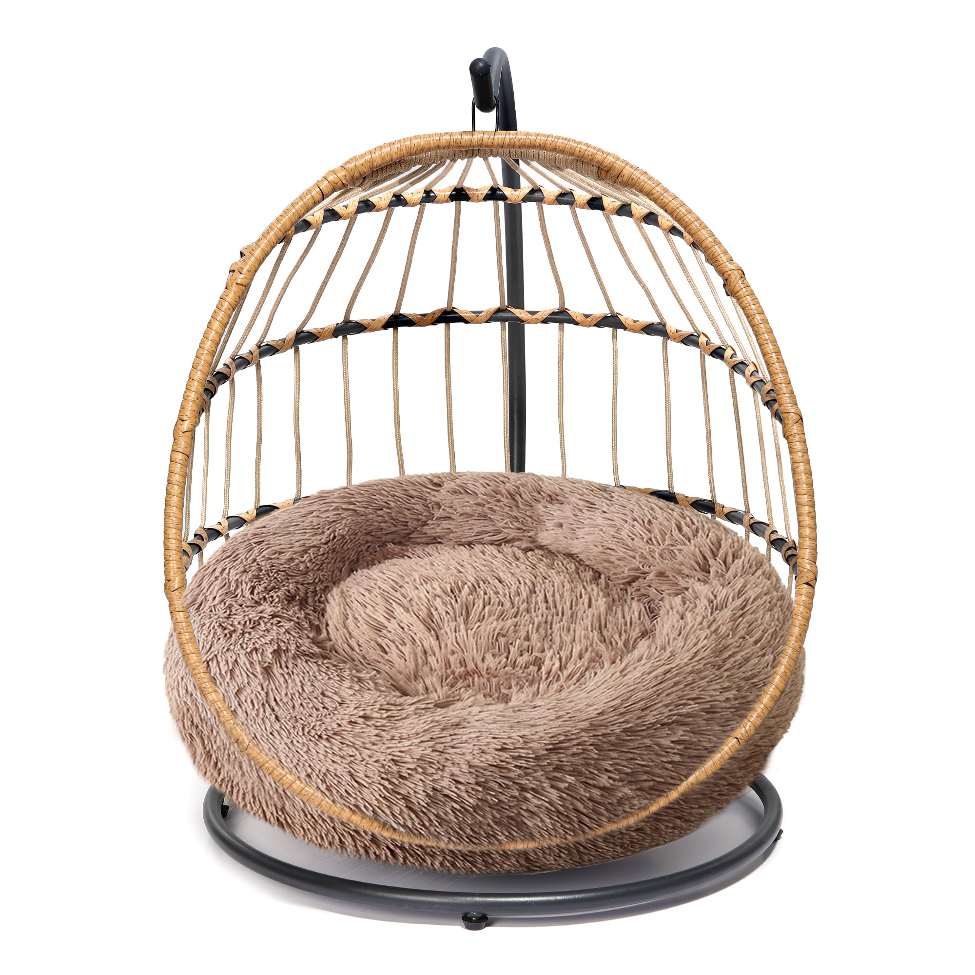 Rattan Pet Swing Chair with Cushion