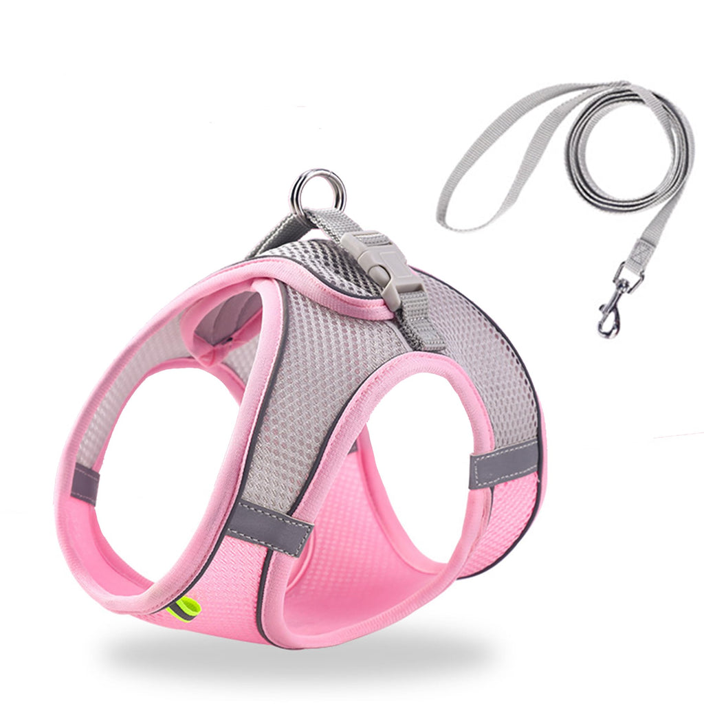 Soft & Secure Cat Harness with Leash, Pink XS
