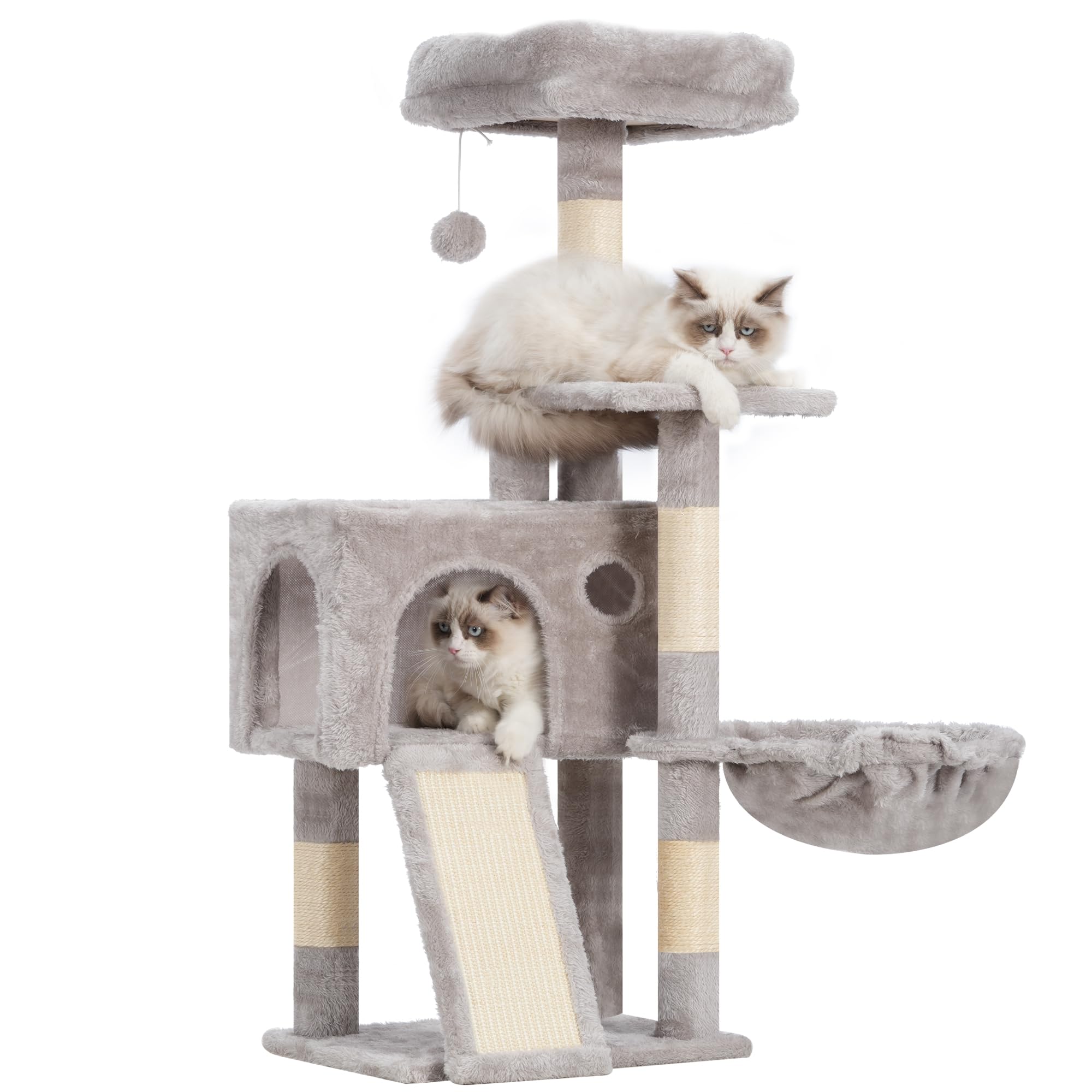 KittyPlay 41" Indoor Cat Tree with Scratching Posts