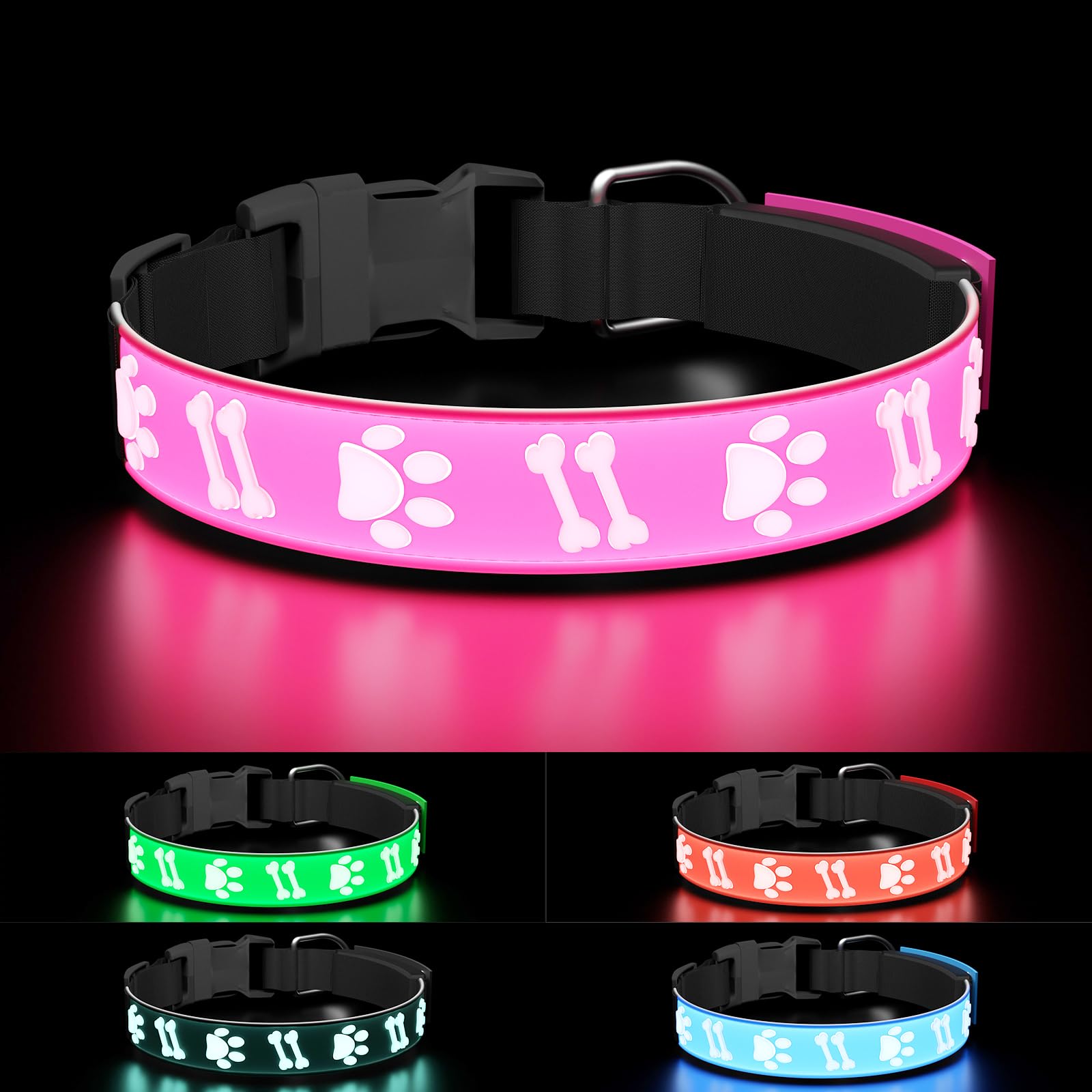 BrightPaw LED Dog Collar 3D - USB Rechargeable