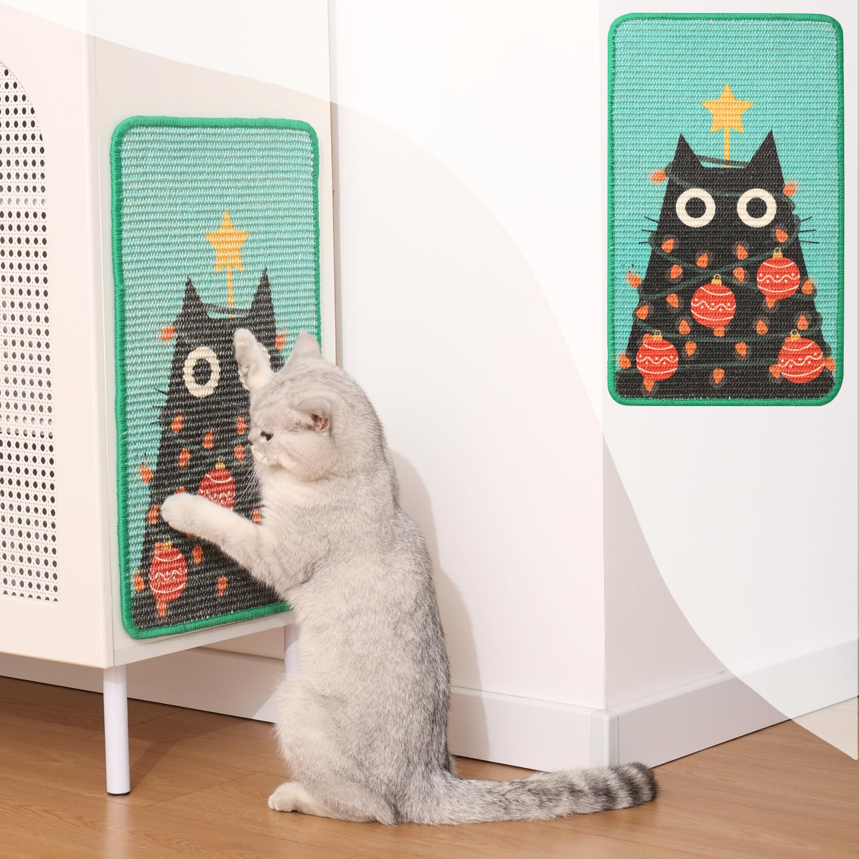 Wall & Furniture Sisal Cat Scratcher - 21.7x13 with Adhesive Pads